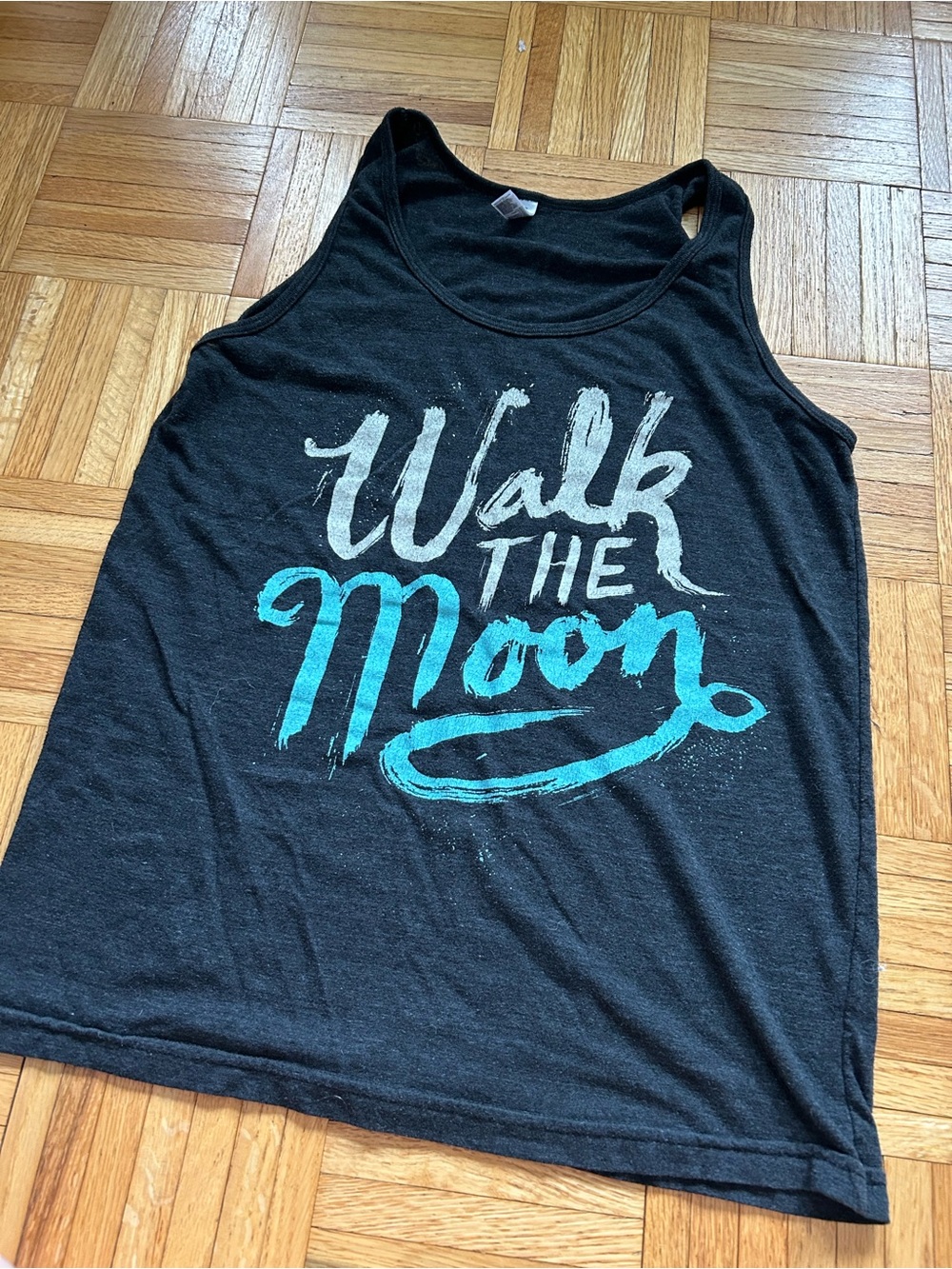 Walk the Moon Tour Merch / Dark Grey Tank with White and Teal